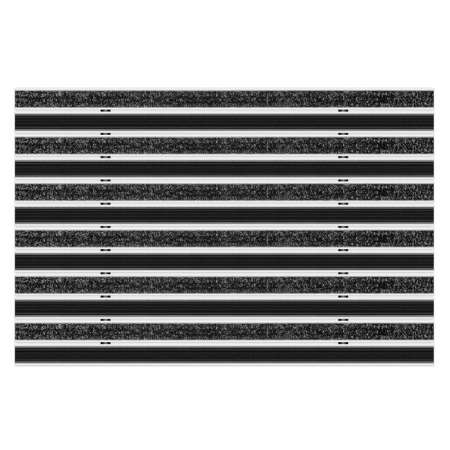 Aluminium-Fußmatte mit Textil-Gummieinlage - Clean Ryps - Rubber 40 x 60 cm