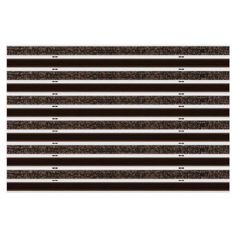 Aluminium-Fußmatte mit Textil-Gummieinlage - Clean Ryps - Rubber 50 x 80 cm