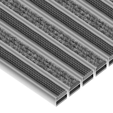 Aluminium-Fußmatte nach Maß - Clean Ryps - Rubber