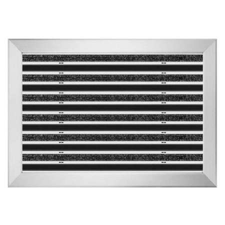 Aluminium-Fußmatte mit Auflaufprofil - Clean Ryps - Rubber 50 x 80 cm