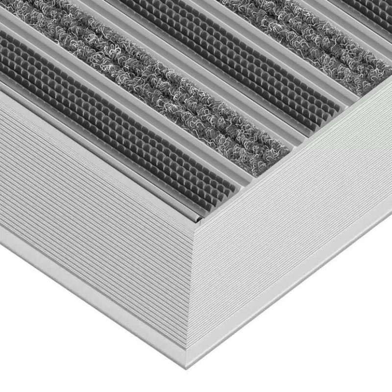 Aluminium-Fußmatte mit Auflaufprofil - Clean Ryps - Rubber 50 x 80 cm