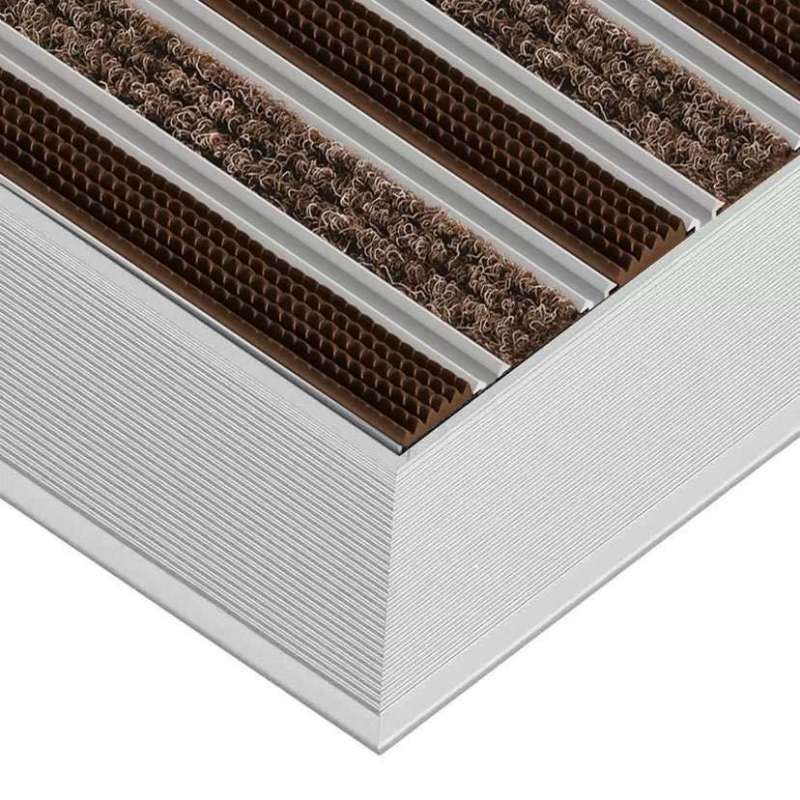 Aluminium-Fußmatte mit Auflaufprofil - Clean Ryps - Rubber 50 x 80 cm