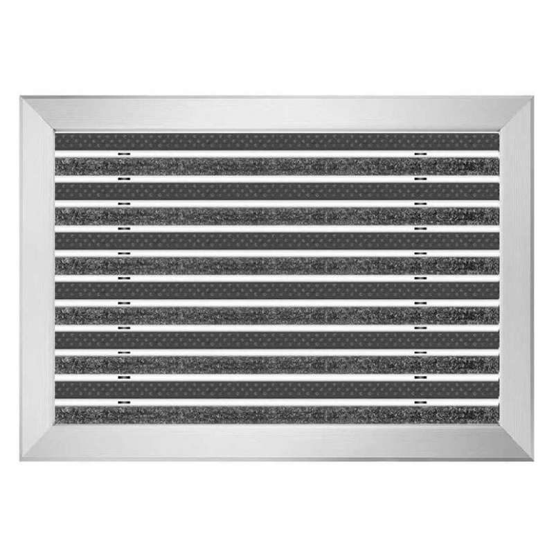 Aluminium-Fußmatte mit Auflaufprofil - Clean Ryps - Scrub 50 x 80 cm