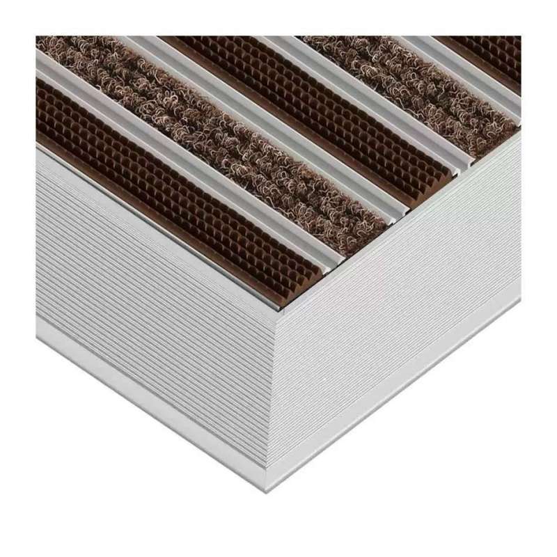 Aluminium-Fußmatte mit Textil-Gummieinlage - Clean Ryps - Rubber 40 x 60 cm