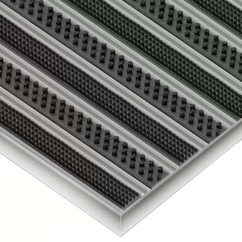 Aluminium-Fußmatte mit Gummi-Bürsteneinlage - Clean Rubber-Scrub 40 x 60 cm