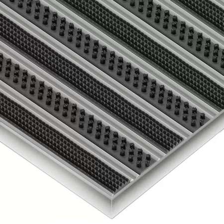 Aluminium-Fußmatte mit Gummi-Bürsteneinlage - Clean Rubber-Scrub 40 x 60 cm