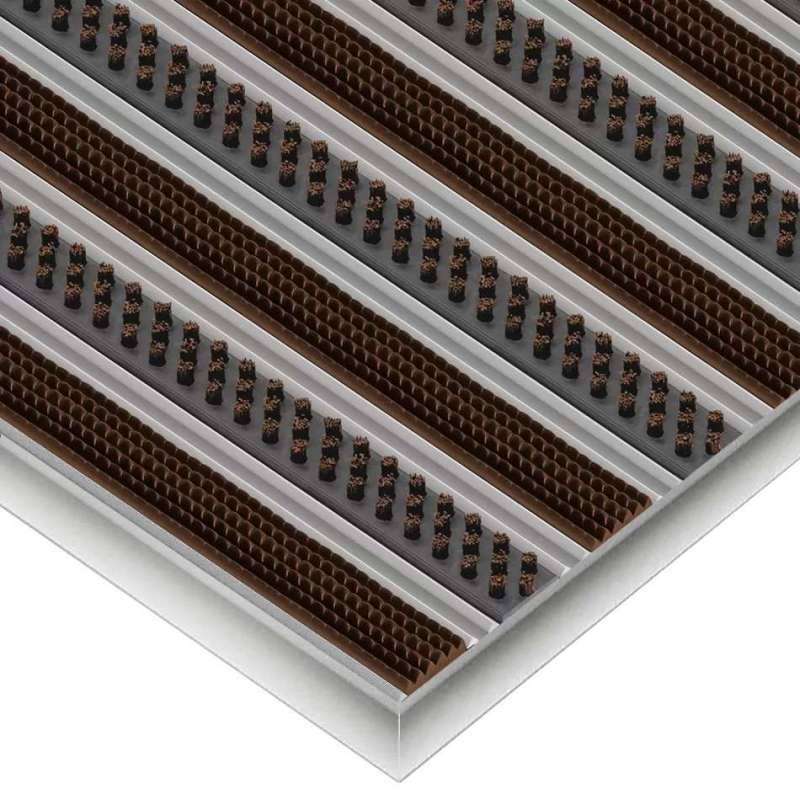 Aluminium-Fußmatte mit Gummi-Bürsteneinlage - Clean Rubber - Scrub 50 x 80 cm