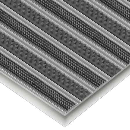 Aluminium-Fußmatte mit Gummi-Bürsteneinlage - Clean Rubber - Scrub 60 x 90 cm