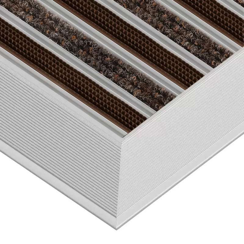 Aluminium-Fußmatte mit Auflaufprofil - Clean Ryps - Rubber 50 x 80 cm